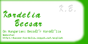 kordelia becsar business card